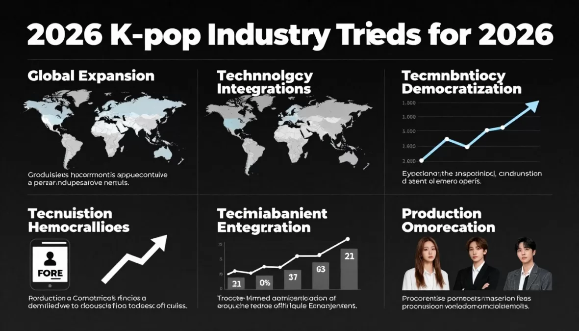 Visual representation of emerging K-pop industry trends for 2026