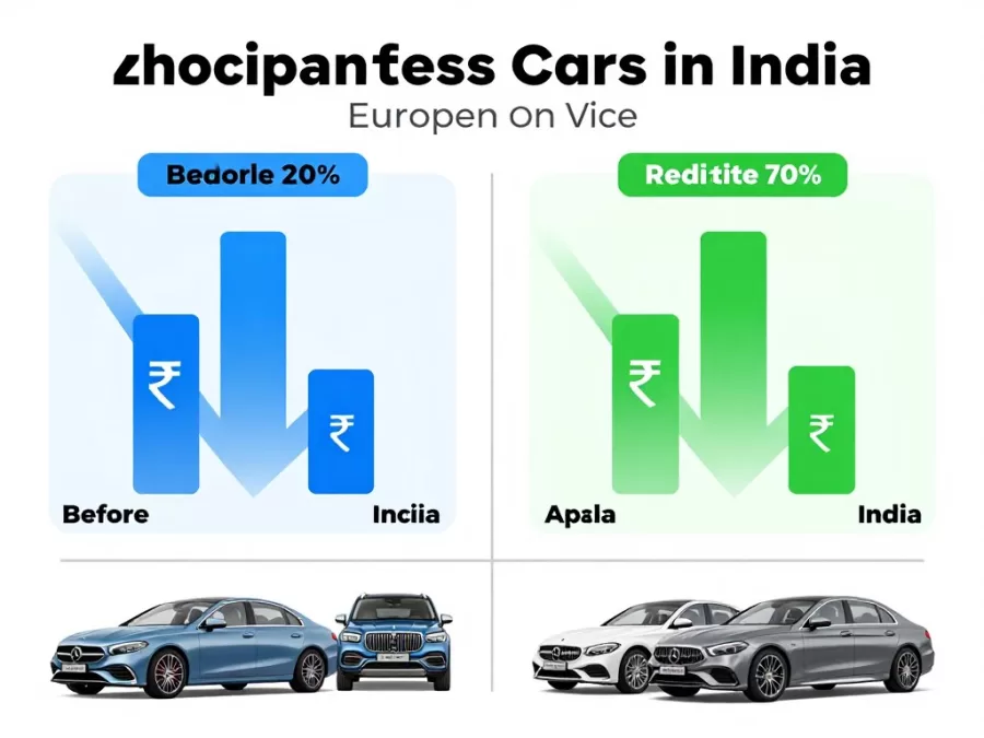Visual representation of tax cuts on European cars in India for 2026