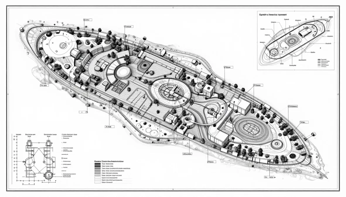 Architectural plans and security systems for Epstein's private island