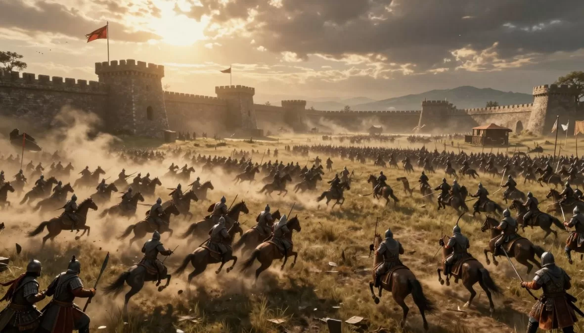 Crimson Desert showing massive battle with hundreds of soldiers