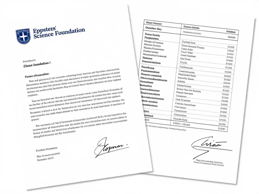 Documents from Epstein's science foundation showing funding to prominent researchers