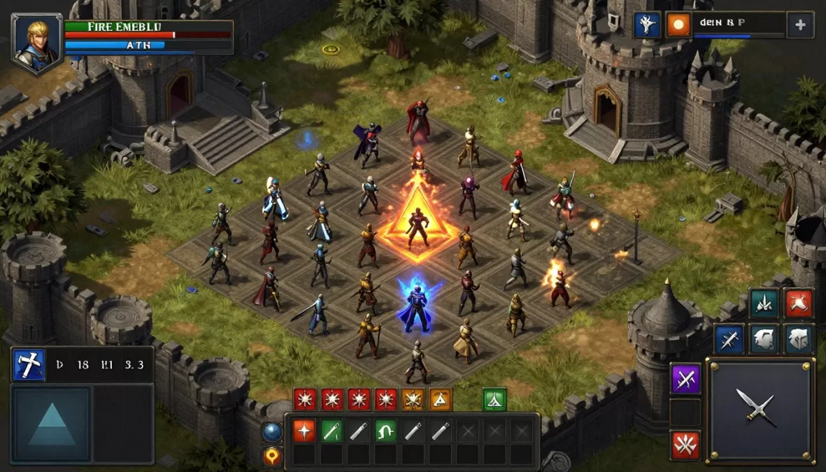 Fire Emblem Fortune's Weave showing tactical grid battle
