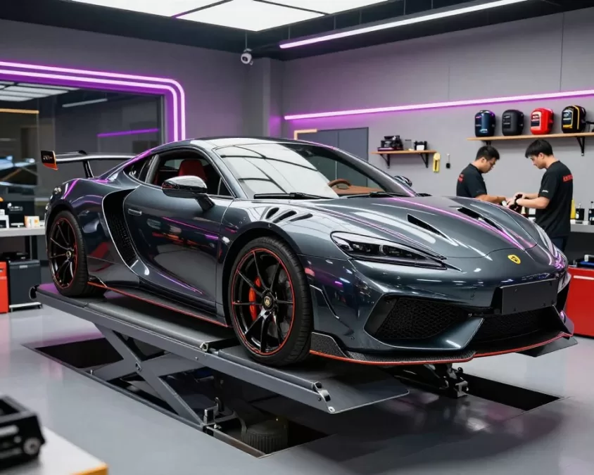 GTA VI vehicle customization garage scene