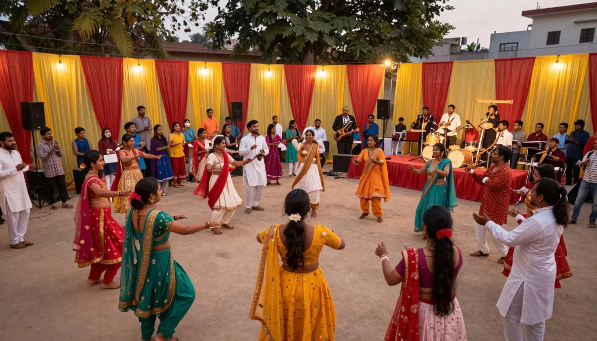 Indian cultural celebration with music and dance