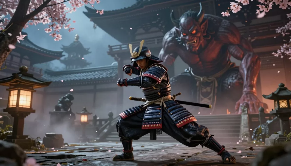 Nioh 3 gameplay showing samurai combat in feudal Japan environment