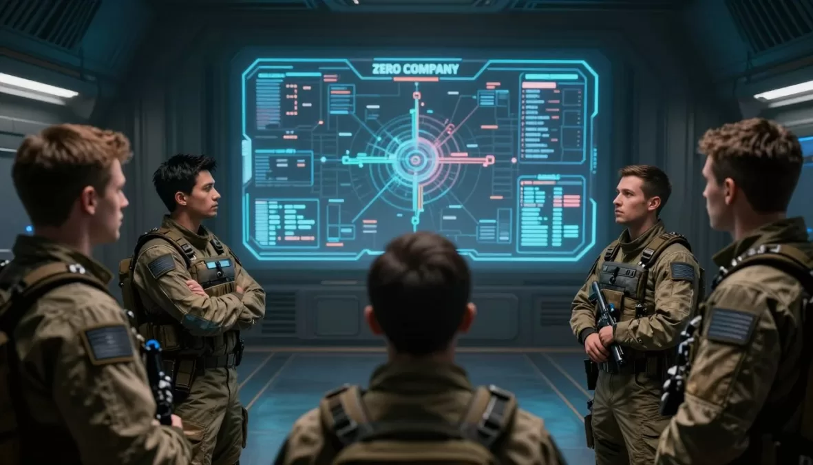 Star Wars Zero Company cutscene with holographic briefing