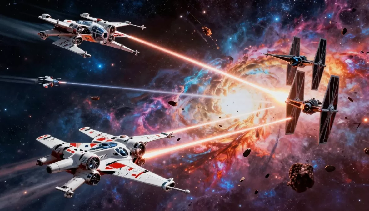 Star Wars Zero Company showing space battle with Star Destroyers