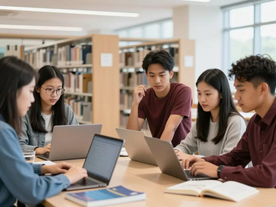 Students researching career options for most in-demand bachelor's degrees 2026