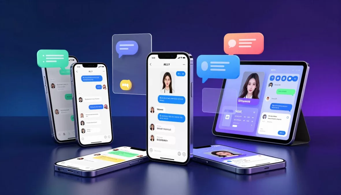 Top 10 chat apps in the world 2026 displayed on multiple devices