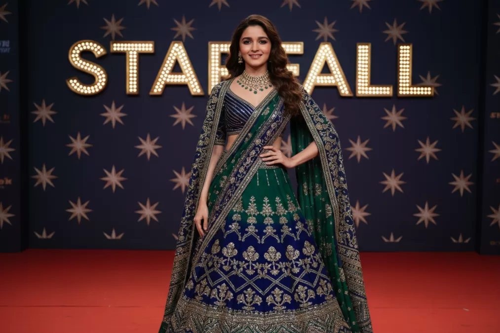 Alia Bhatt in elegant designer outfit at film premiere