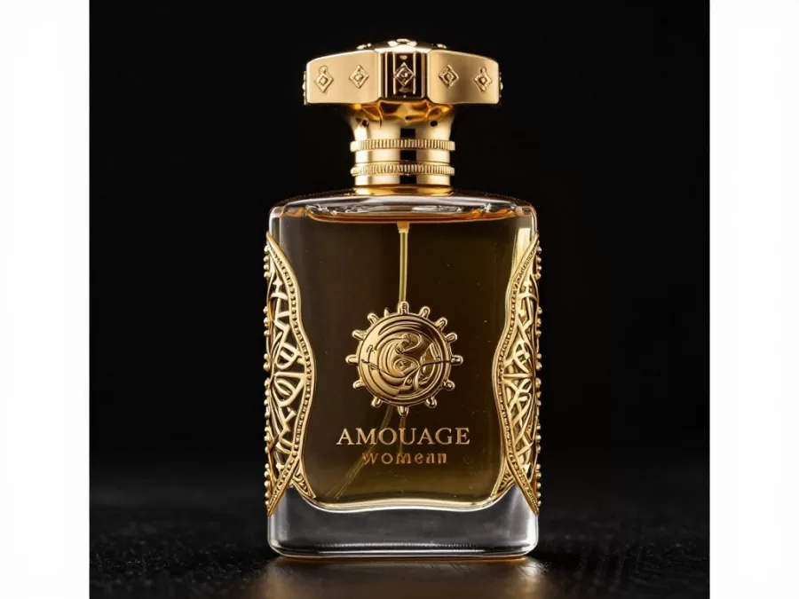 Amouage Gold Woman perfume bottle showcasing luxury Middle Eastern fragrance for ladies