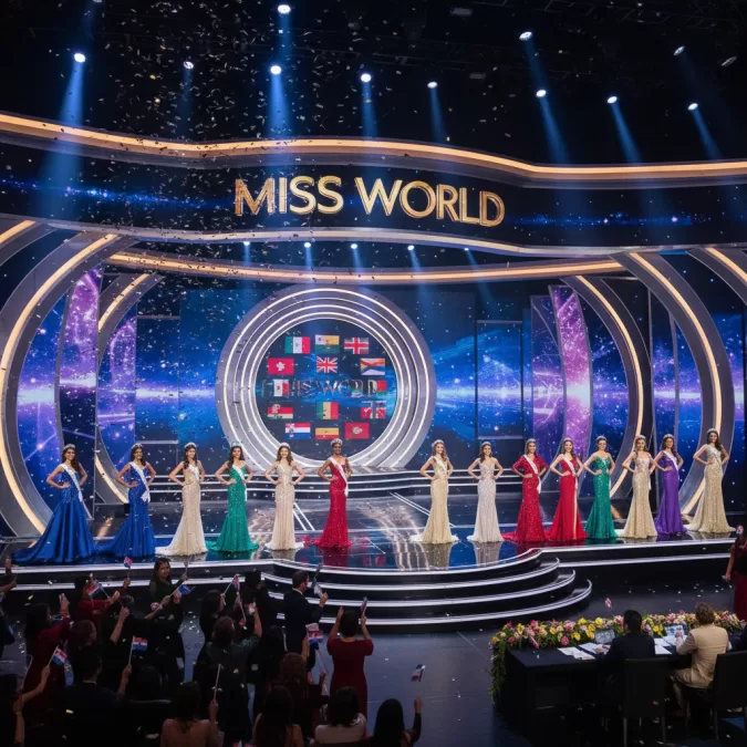 Beauty pageant stage and competition