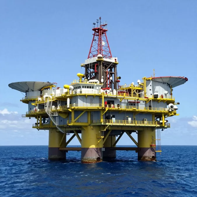 Brazil offshore oil platforms producing crude oil for export
