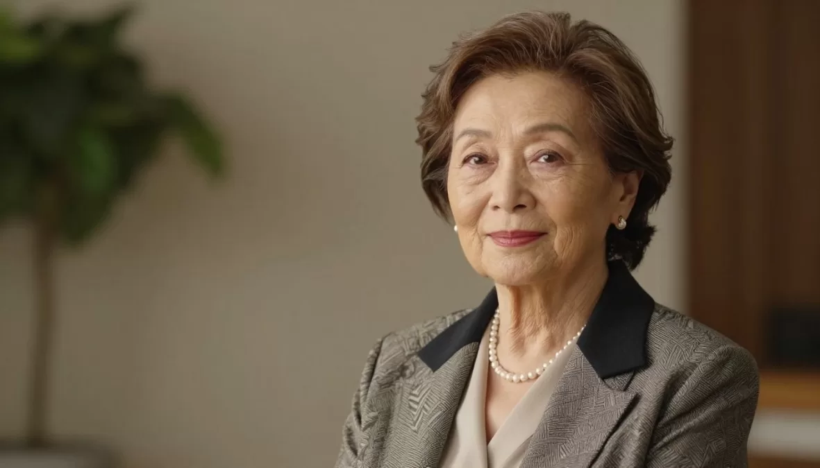 Confident woman over 80 wearing stylish age-appropriate fashion