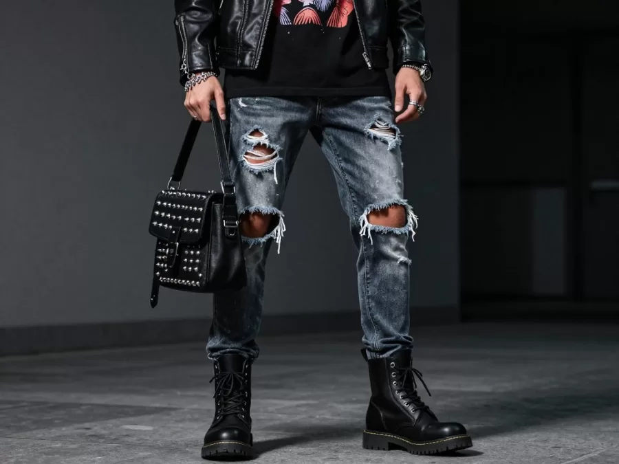 Edgy modern women fashion styles featuring leather and bold accessories