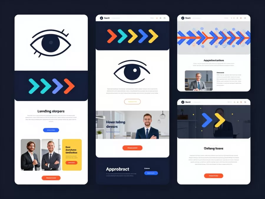 Examples of directional visual cues on landing pages