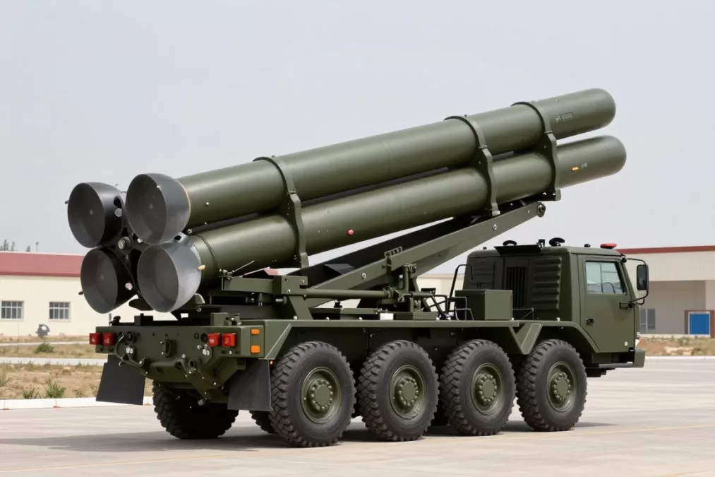 Fateh-110 short-range ballistic missile on mobile launcher