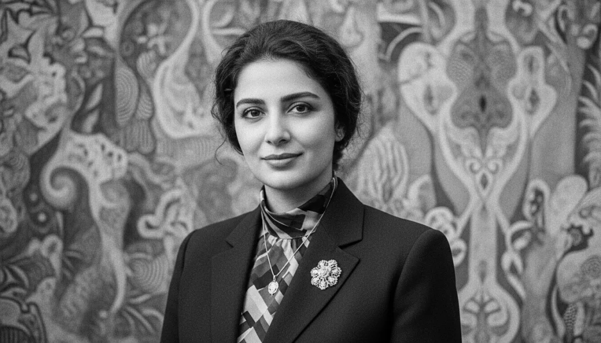 Forugh Farrokhzad portrait showing modern Iranian poet and feminist