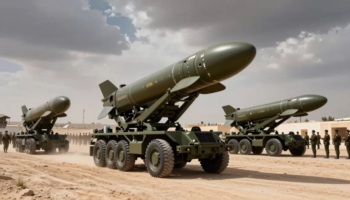 Iran missiles displayed during military parade showing ballistic missile capabilities