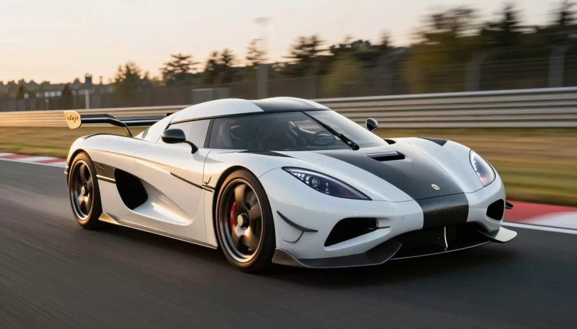 Koenigsegg Jesko Absolut hypercar in motion on test track