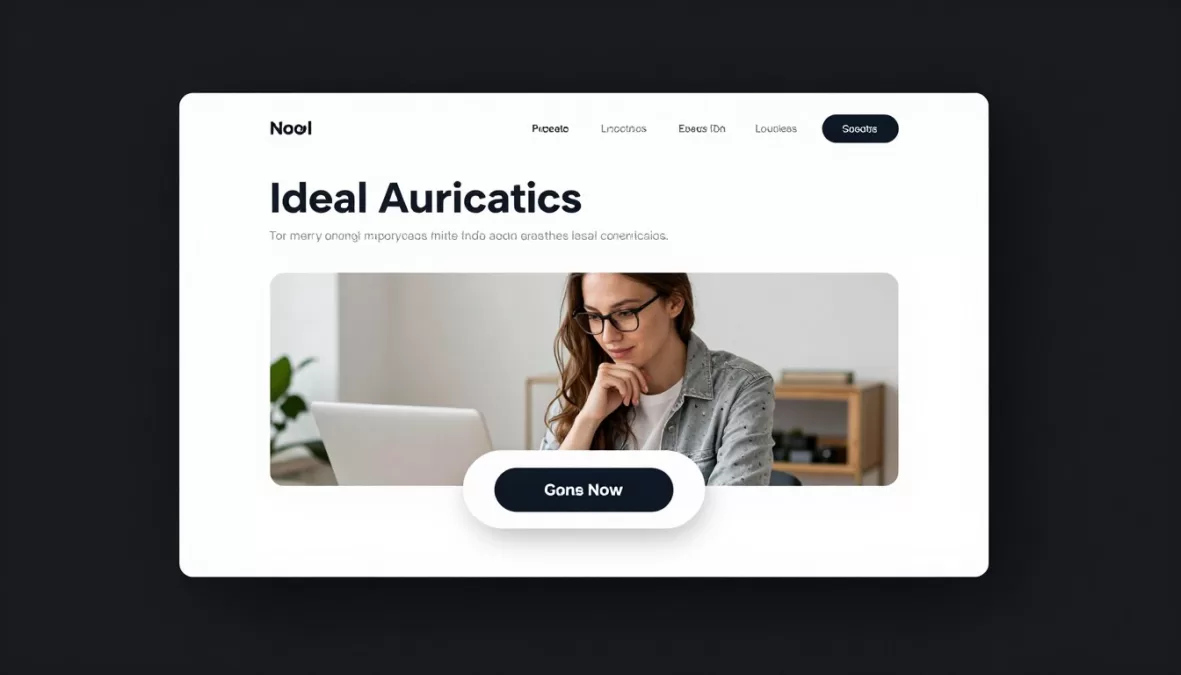 Landing page above-the-fold section with optimal element placement