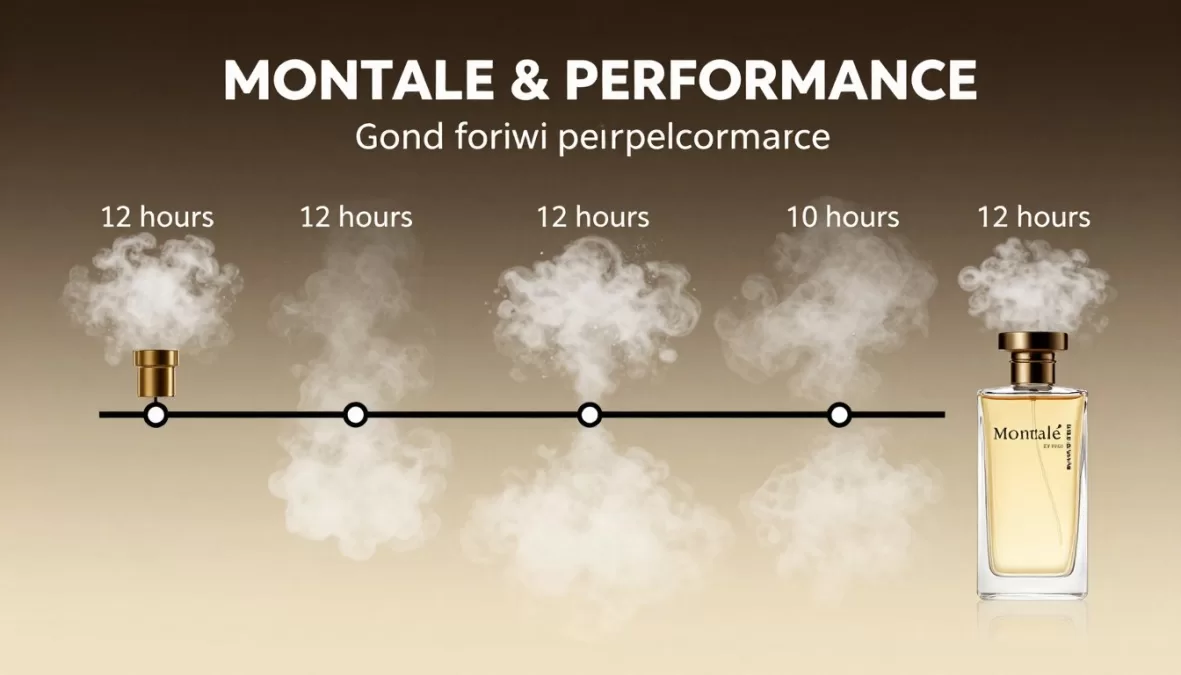 Montale perfume longevity test showing all-day wear