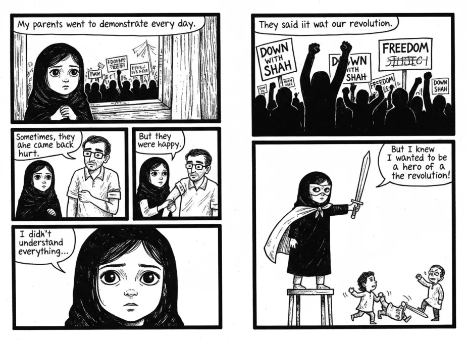 Persepolis graphic novel pages and artwork