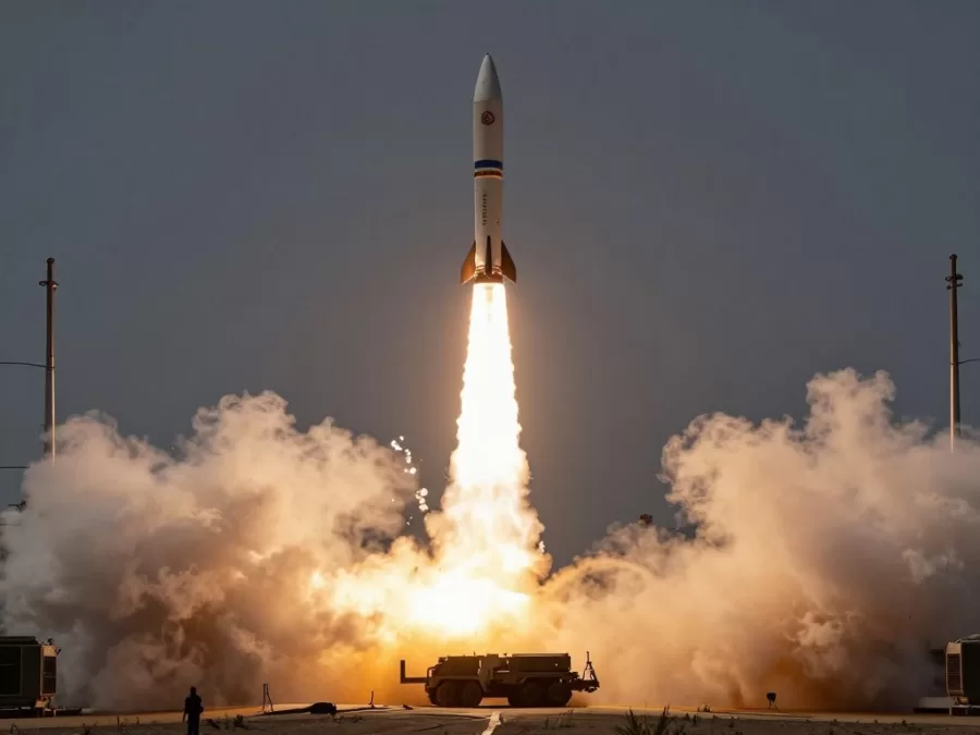Sejjil-2 solid-fuel ballistic missile launch