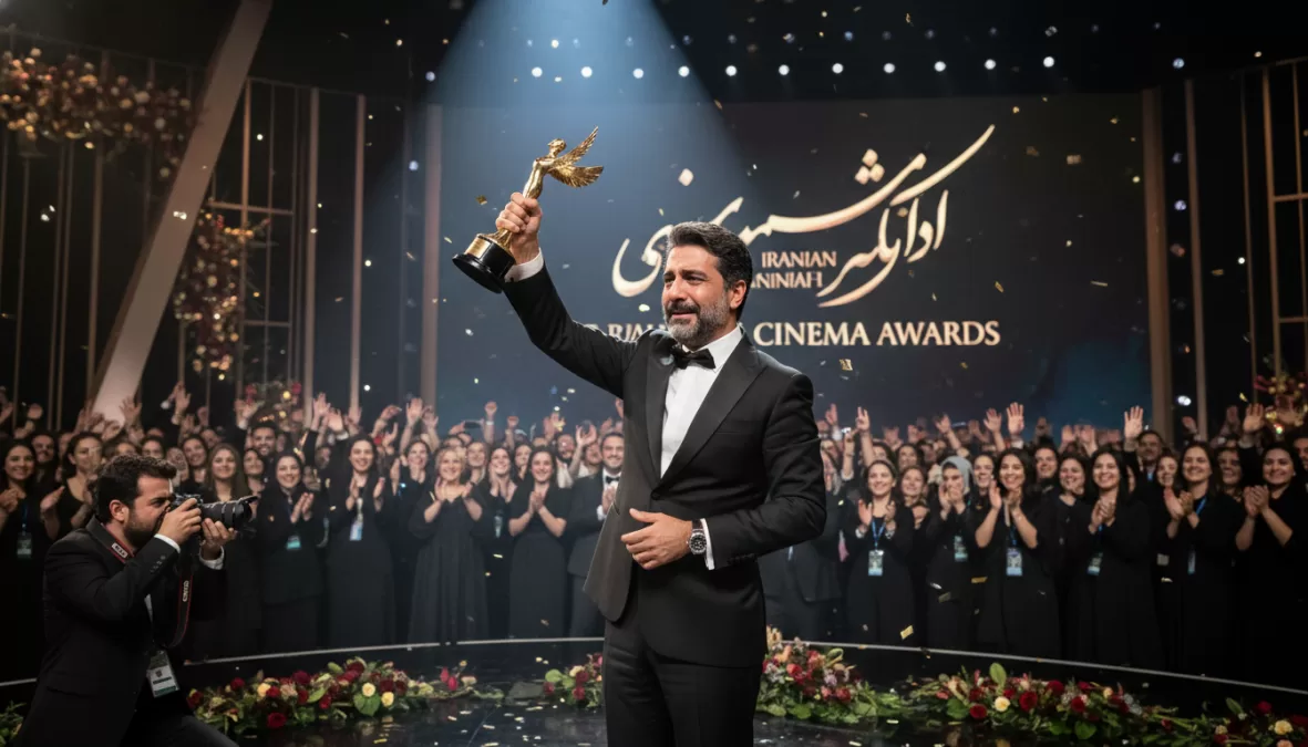 Shahab Hosseini receiving best actor award
