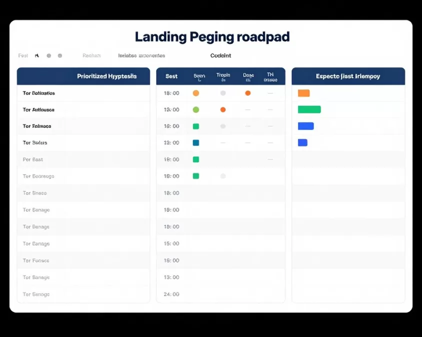 Testing roadmap template with hypothesis prioritization