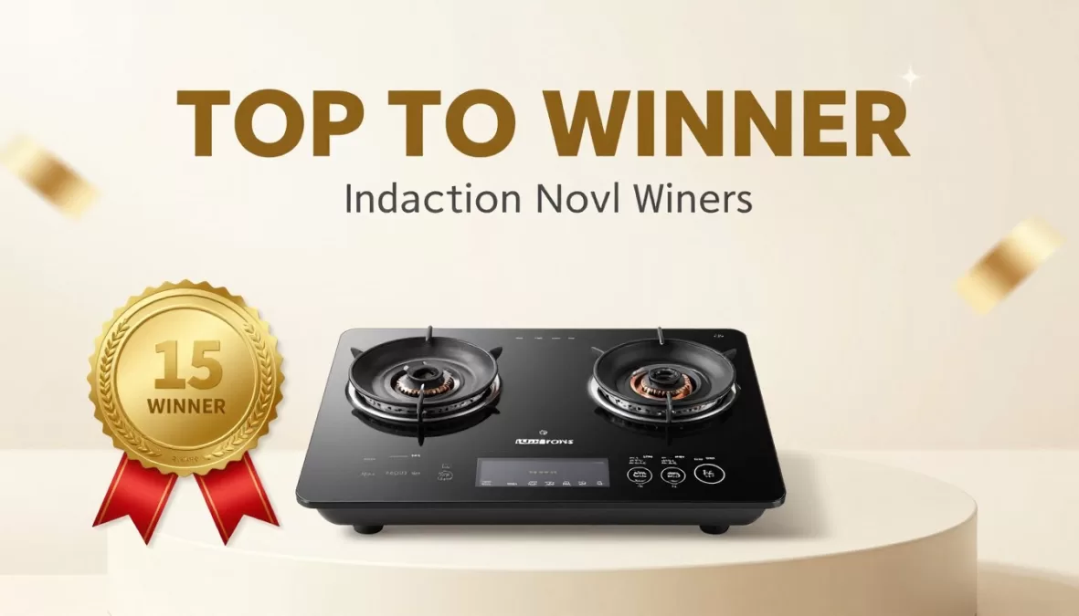 Top recommended induction cooktop with award badge highlighting best overall choice