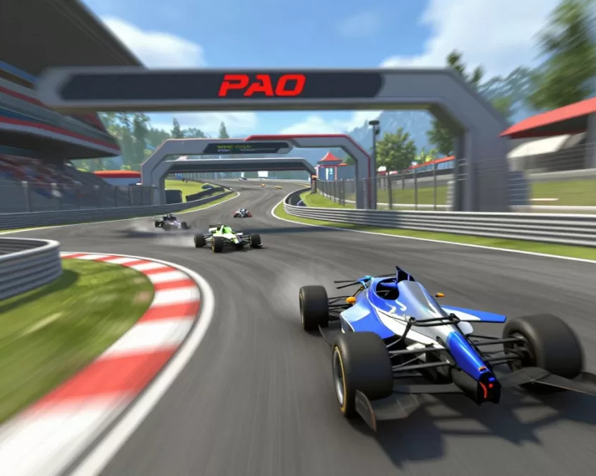 Trackmania racing game screenshot showing competitive gameplay