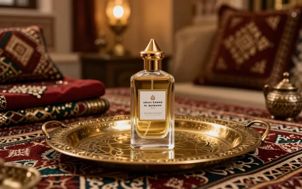 Traditional Middle Eastern setting with Abdul Samad Al Qurashi perfume