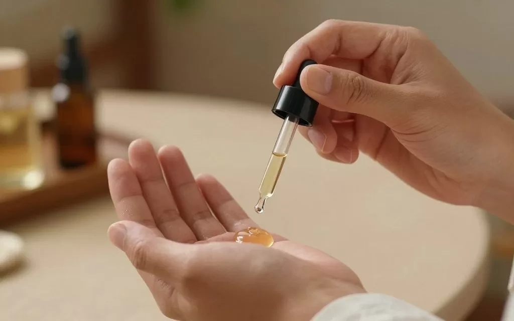 Traditional application of Middle Eastern perfume oil