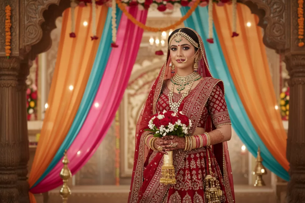 actress in traditional Indian bridal wear