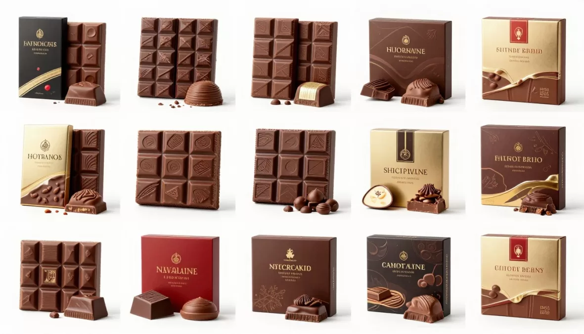 assortment of world's best chocolate brands together