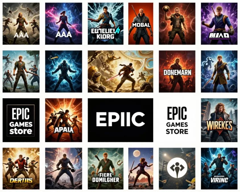 collection of AAA game titles previously offered free on Epic Games Store