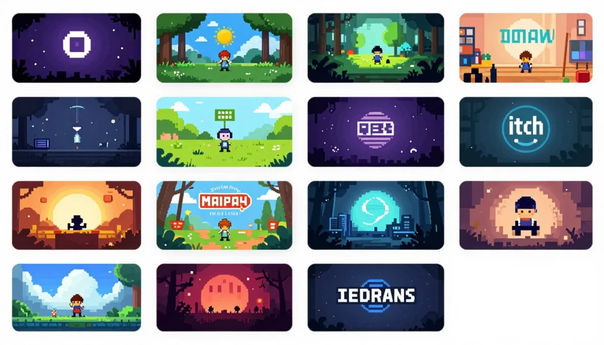 diverse collection of unique indie games on Itch.io platform