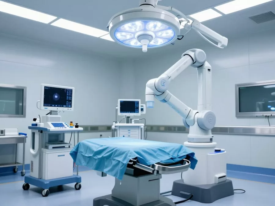 Advanced medical technology and equipment in hospital operating room