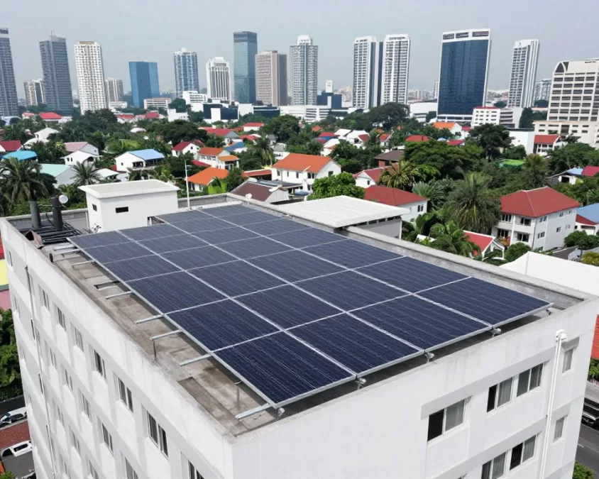 BlueLeaf Solar urban rooftop installation in Metro Manila