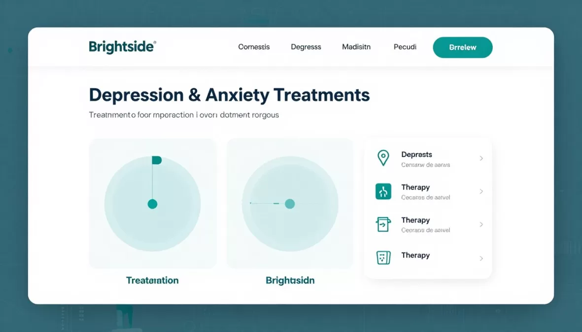 Brightside platform showing depression treatment program interface