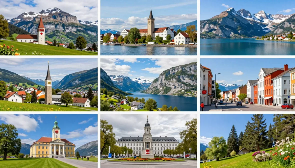 Collage of additional safe countries showing global safety options