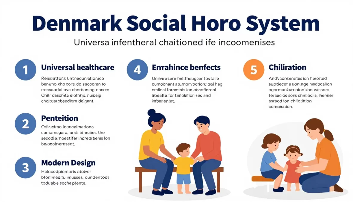 Denmark social welfare system infographic