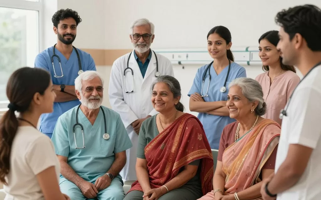 Diverse international patients at Indian hospital