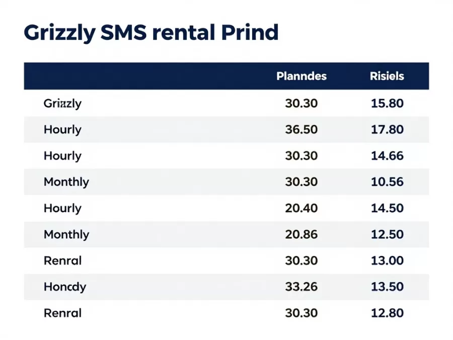 Grizzly SMS rental pricing tiers