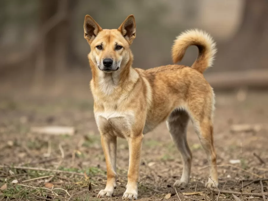 Indian Pariah Dog breed showing natural primitive appearance