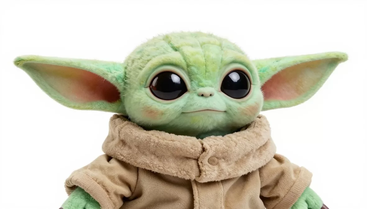 Interactive Grogu plush toy with animated features