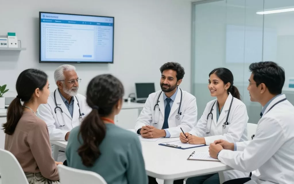 International patients receiving consultation at Indian hospital
