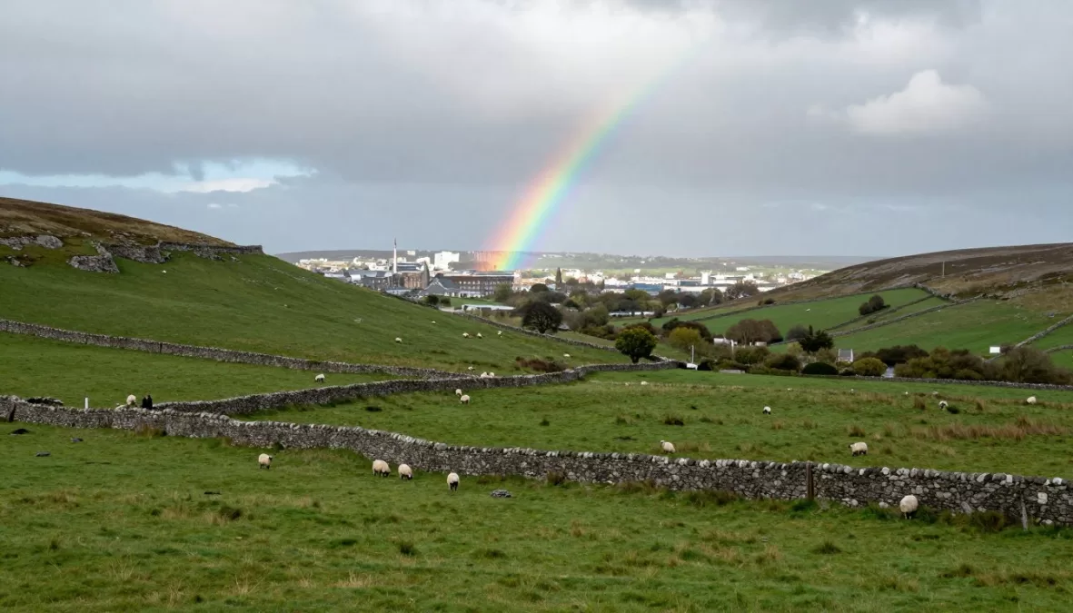 Irish countryside and Dublin city showing Ireland as one of safest countries in world