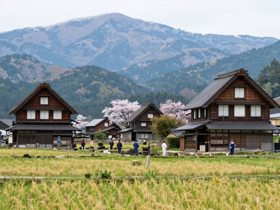 Japanese traditional village showing cultural heritage and rural safety